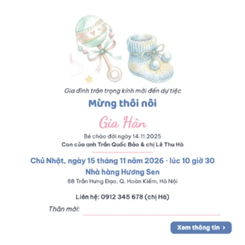 Baby Celebration Invitation — 1