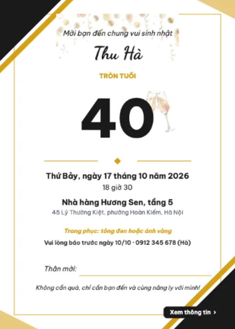 Birthday Party Invitation — 1