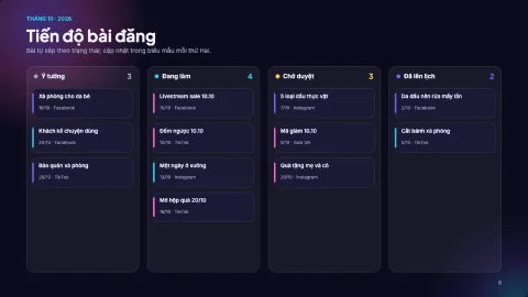 Content calendar — 6