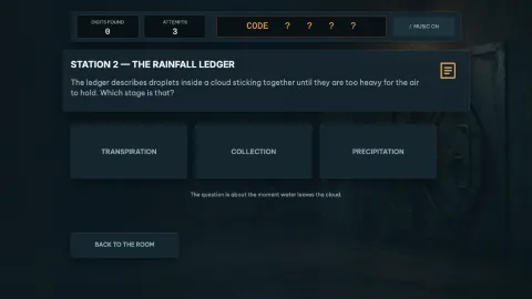 Escape Room — The Water Cycle — 5