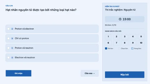 Multiple-choice test: Atoms — 2