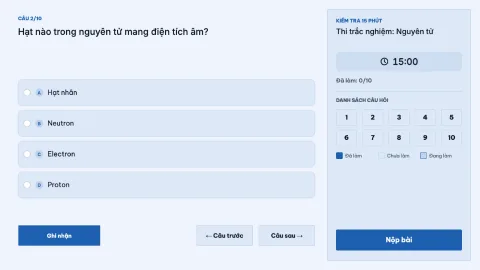 Multiple-choice test: Atoms — 3