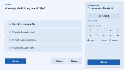 Multiple-choice test: Atoms — 4