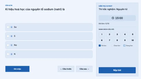 Multiple-choice test: Atoms — 7
