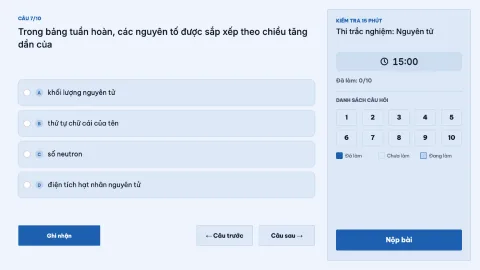 Multiple-choice test: Atoms — 8