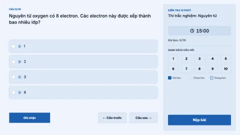 Multiple-choice test: Atoms — 9