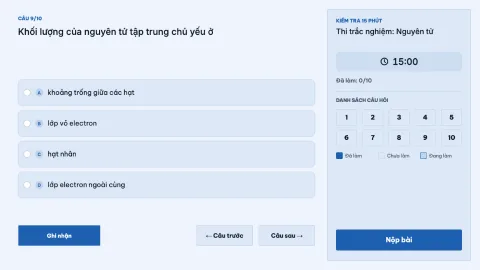 Multiple-choice test: Atoms — 10