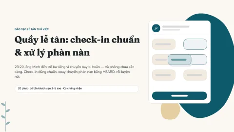 Front desk: check-in done right & service recovery — 1