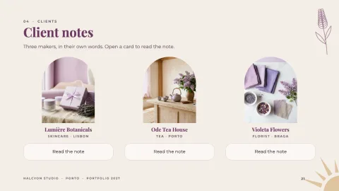 Halcyon Portfolio — 21