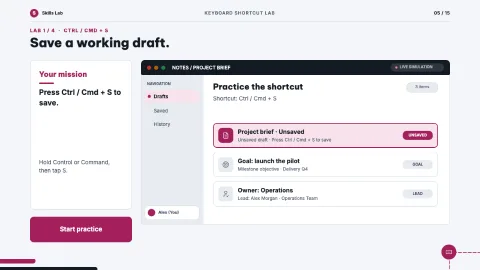 Keyboard Shortcut Lab — 5