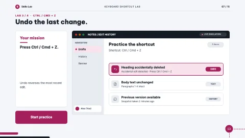 Keyboard Shortcut Lab — 7