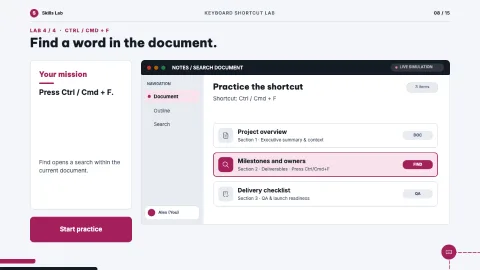 Keyboard Shortcut Lab — 8
