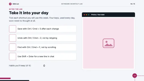 Keyboard Shortcut Lab — 14