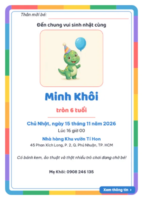 Kids' Birthday Invitation — 1