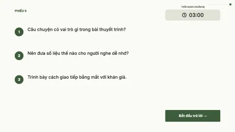 Oral exam: Presentation skills — 11