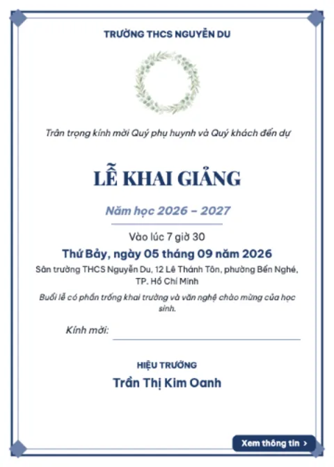 School Ceremony Invitation — 1
