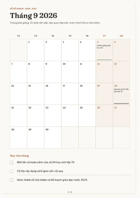 School Year Planner — 4