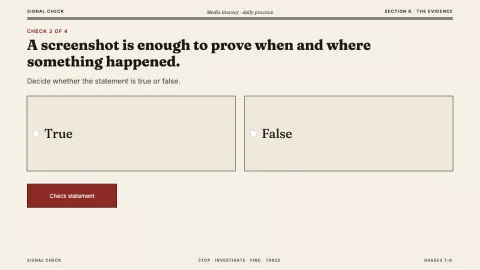 Signal Check — Media Literacy — 13