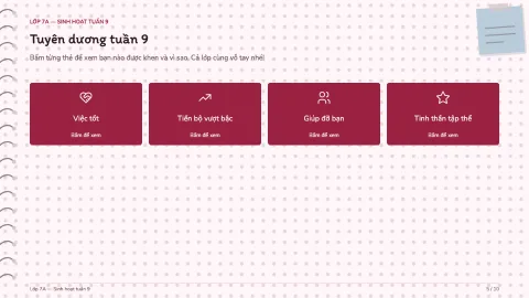 Grade 7 Advisory — Week 9 class meeting — 5