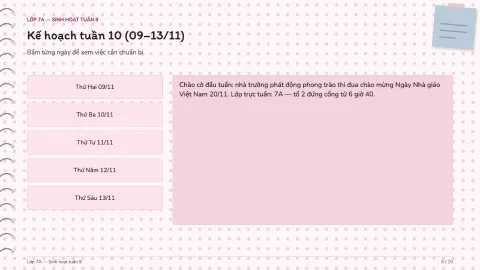 Grade 7 Advisory — Week 9 class meeting — 6