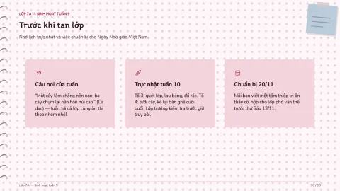 Grade 7 Advisory — Week 9 class meeting — 10
