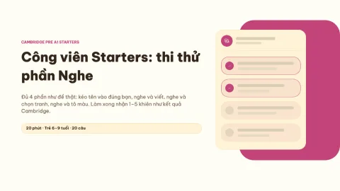 Starters Park: a listening practice test — 1