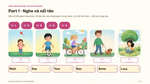 Starters Park: a listening practice test — 2