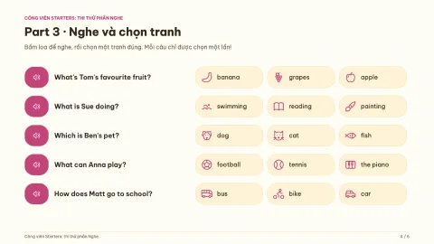 Starters Park: a listening practice test — 4